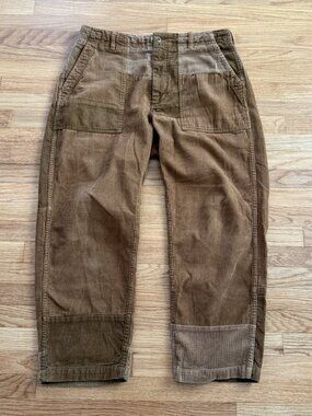 Engineered Garments Cotton 8W Corduroy Fatigue Pants Patchwork Tan Small